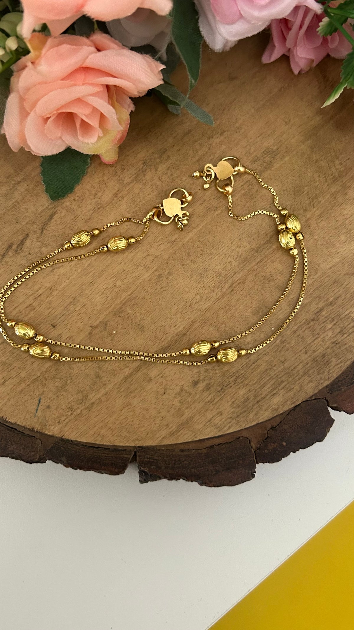 Panchaloham Unpolished Traditional Beaded Anklets – 10.5 Inch