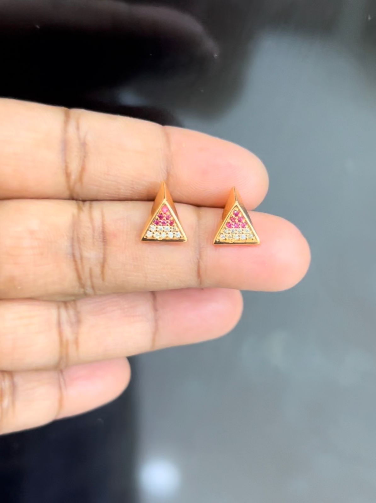 CZ Triangle shape stud