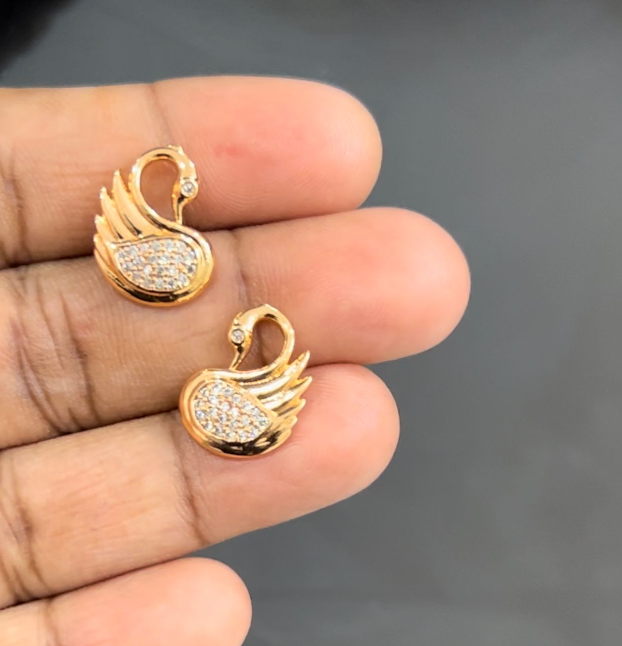 CZ SWAN EARRINGS