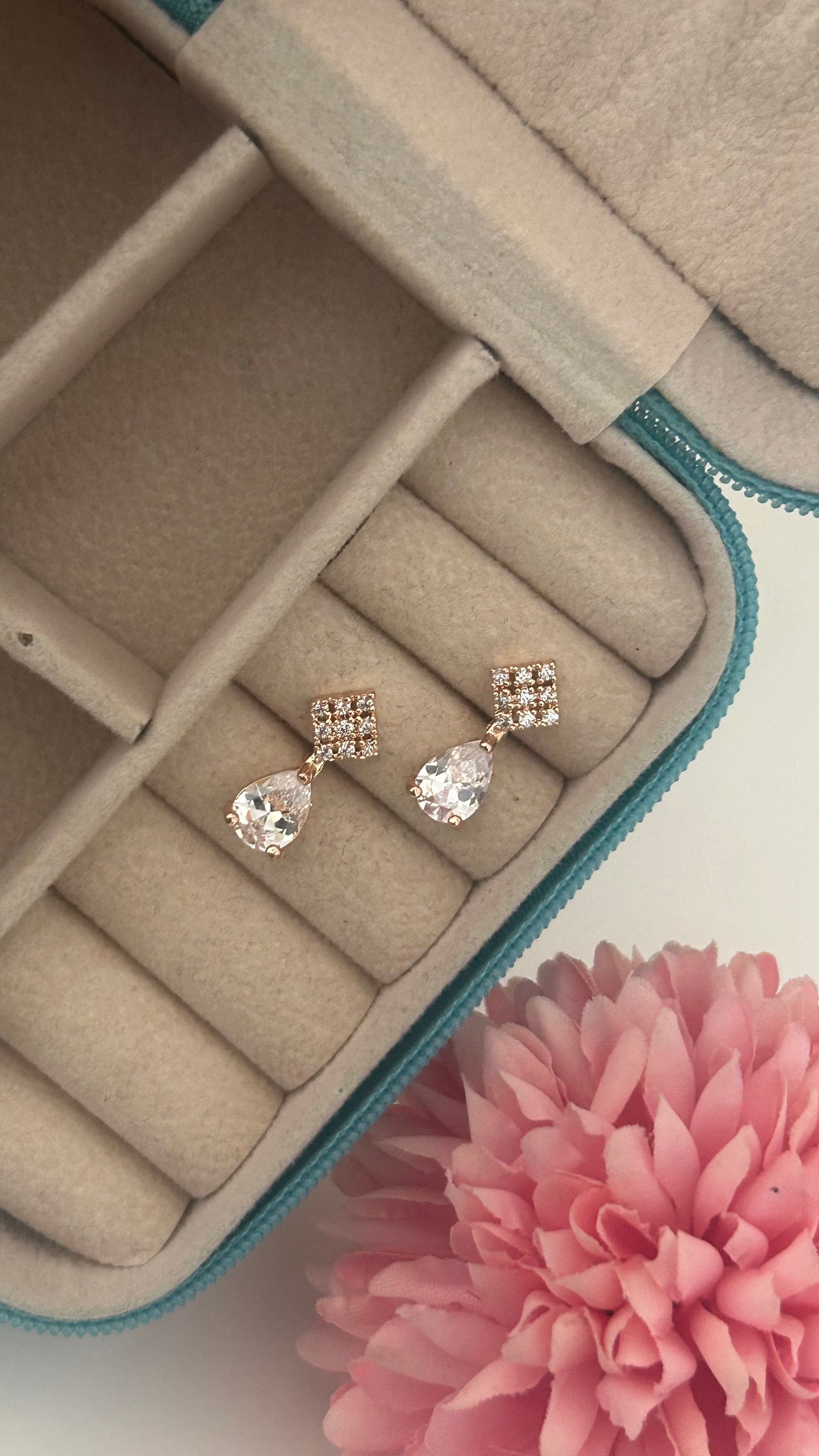 CZ stud with white stones