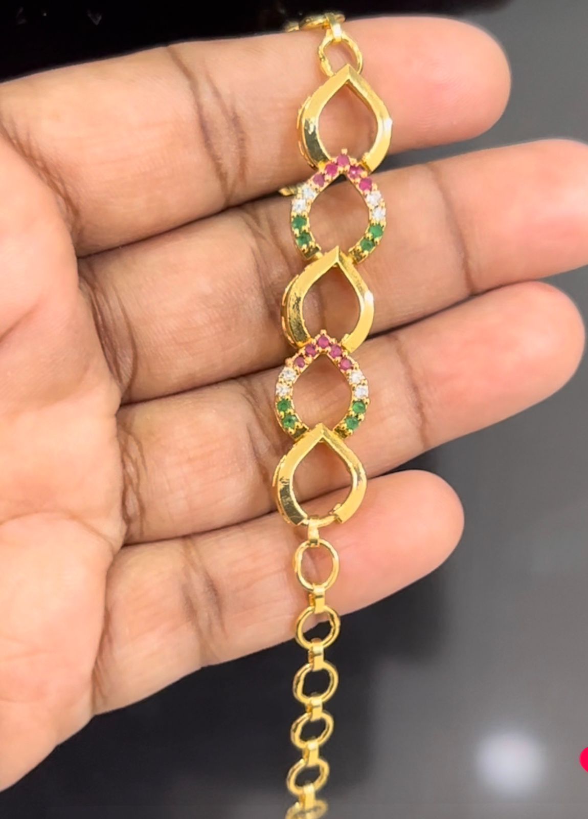 ONE GRAM GOLD OVAL SHAPE BRACELET