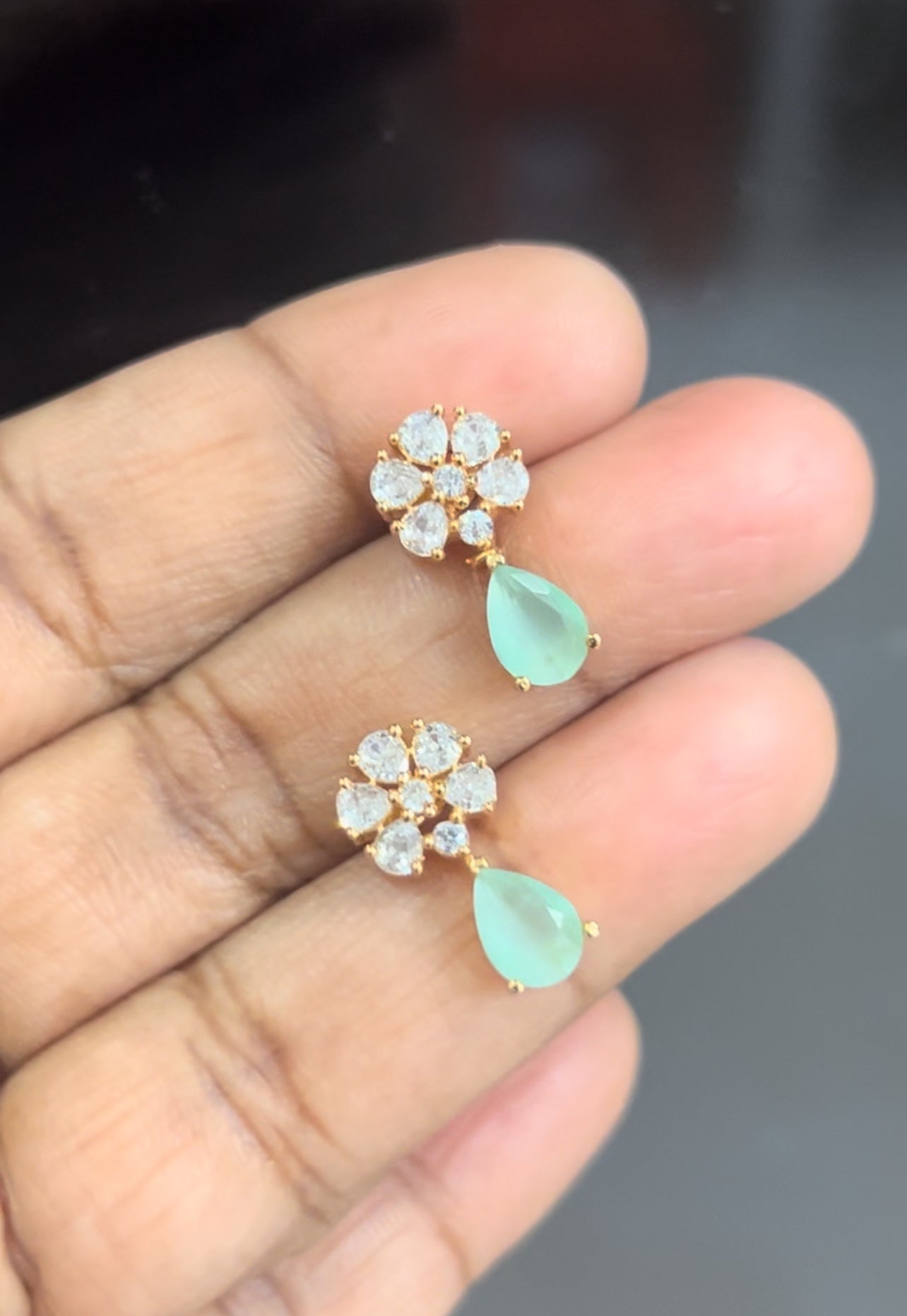 CZ flower studs