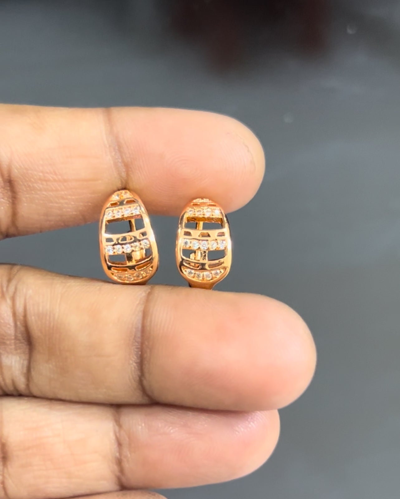 CZ Bali earrings with small lines