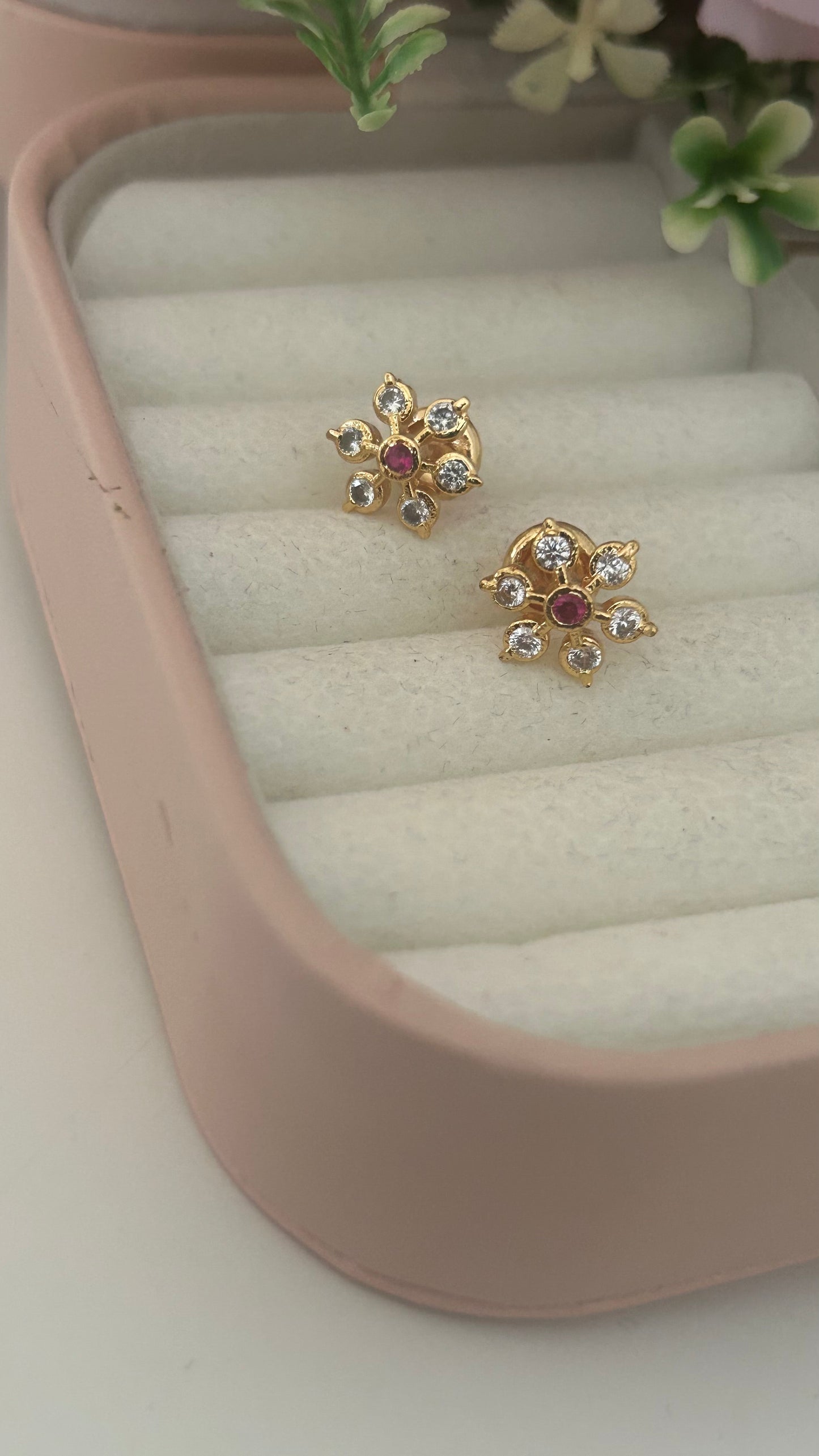 Panchaloham flower earrings