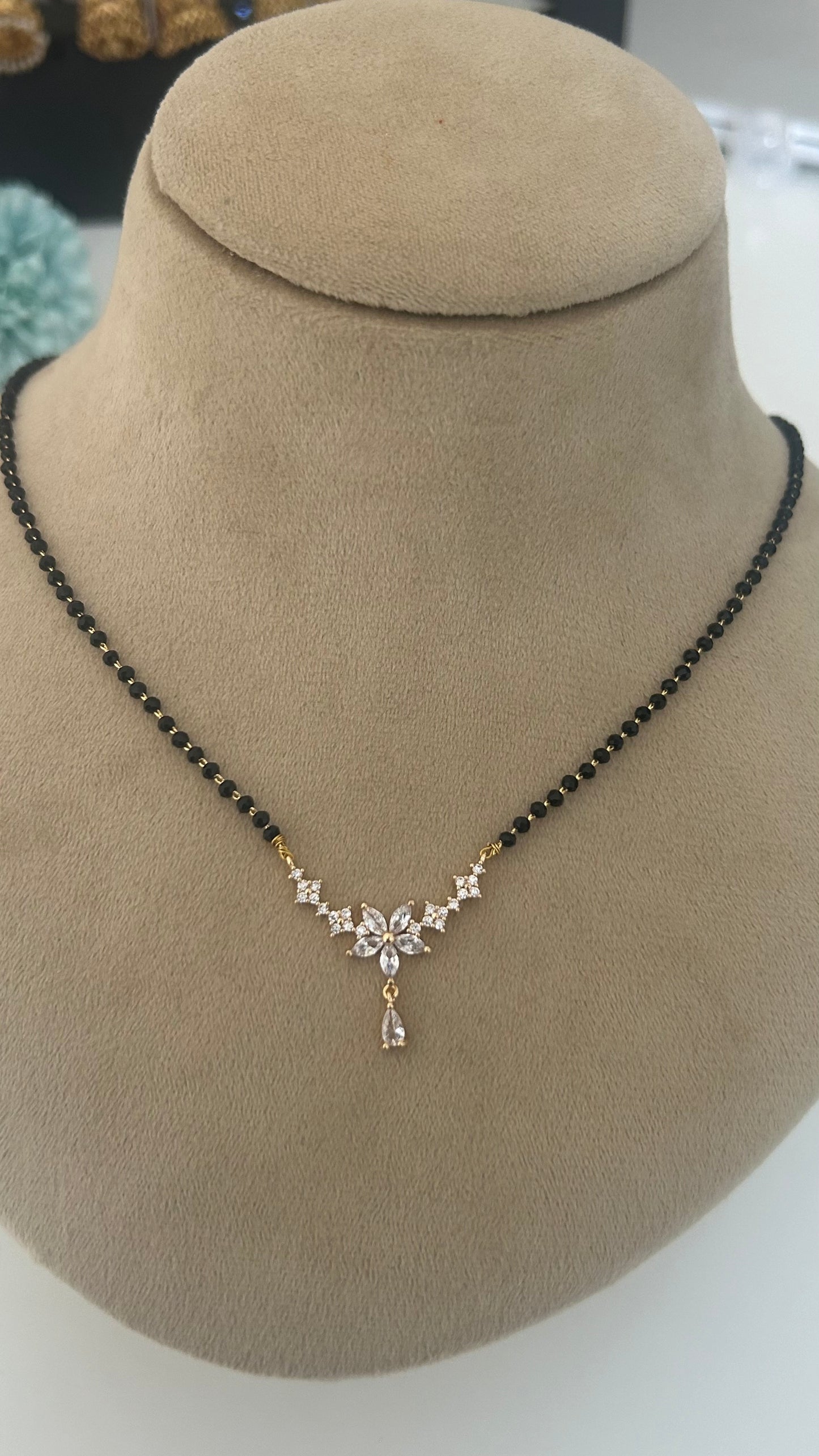 CZ blackbeads with flower locket