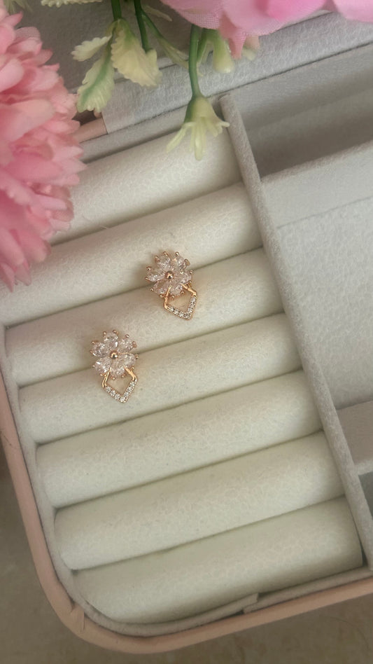 CZ flower stud