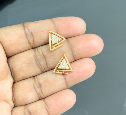 CZ Triangle shape studs with white stones