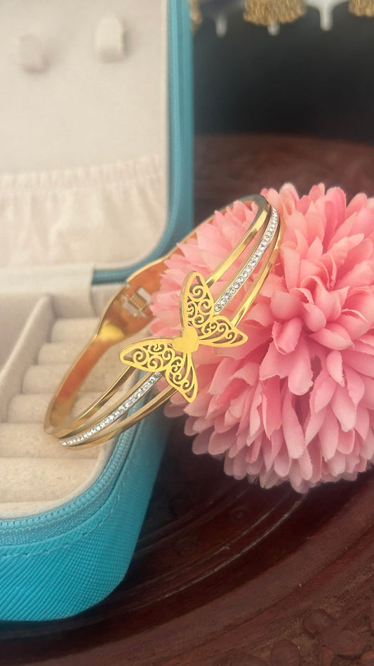 Stainless steel butterfly kada