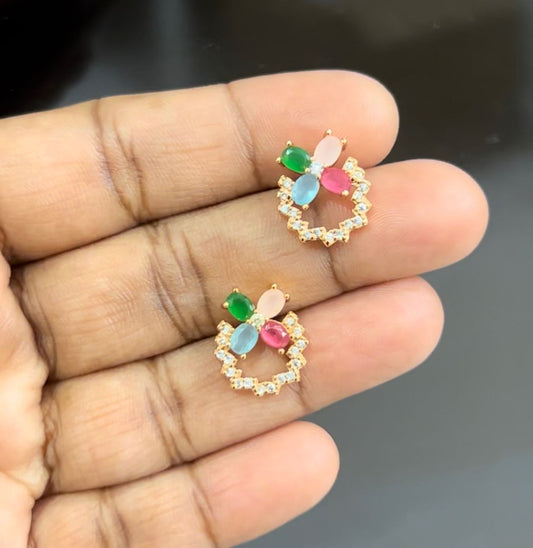 CZ Multi color stones studs