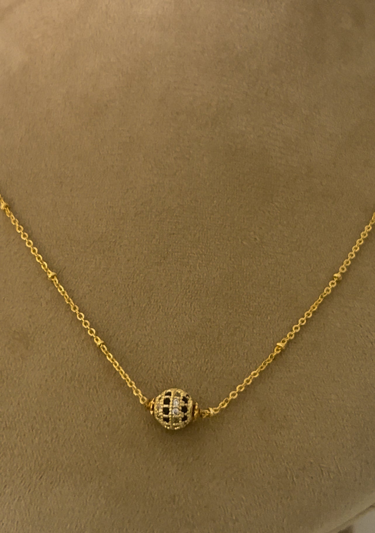 Micro gold platedChain with ad ball in 18 inches