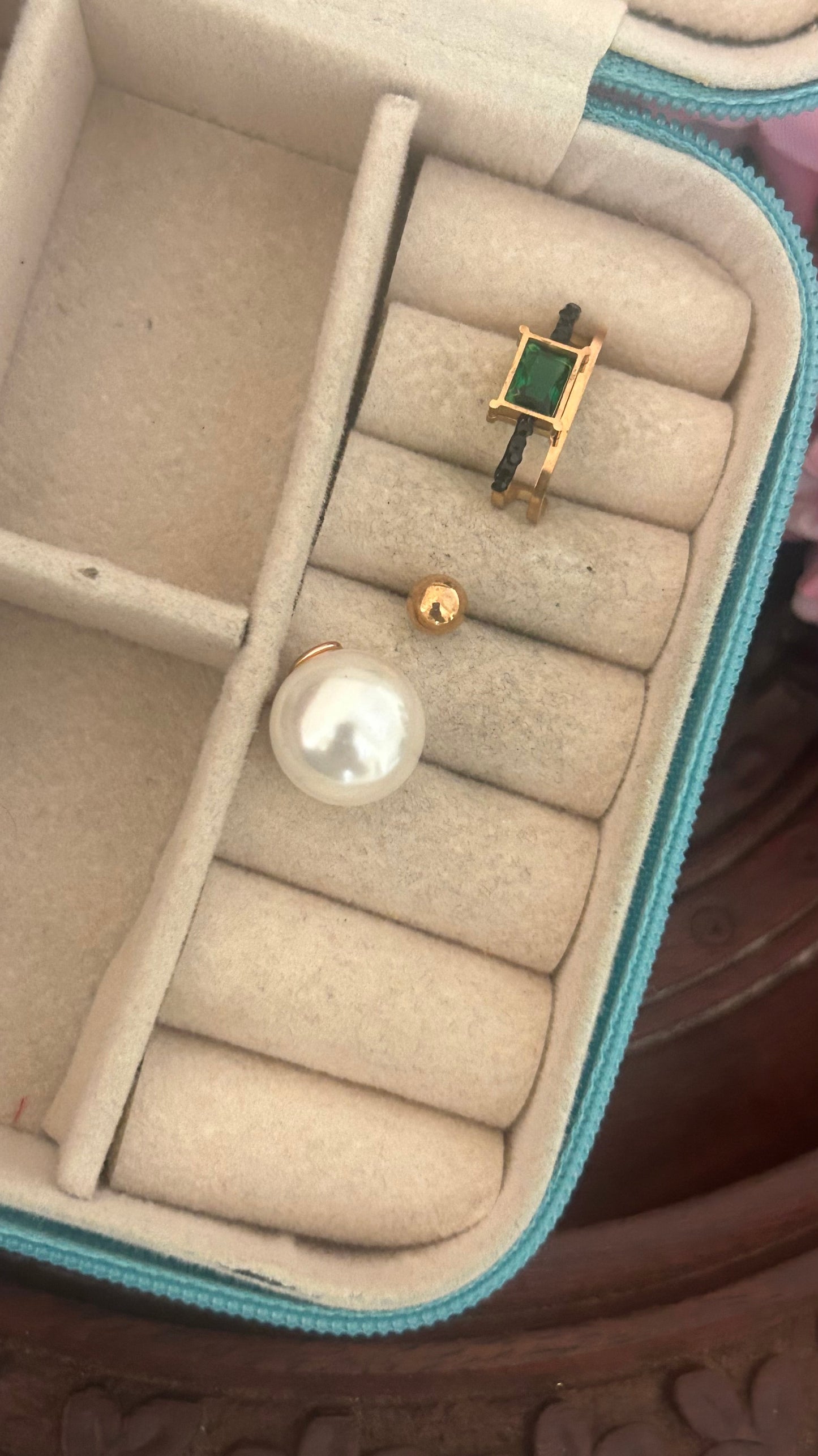 Cz multi type variable pearl hanging stud