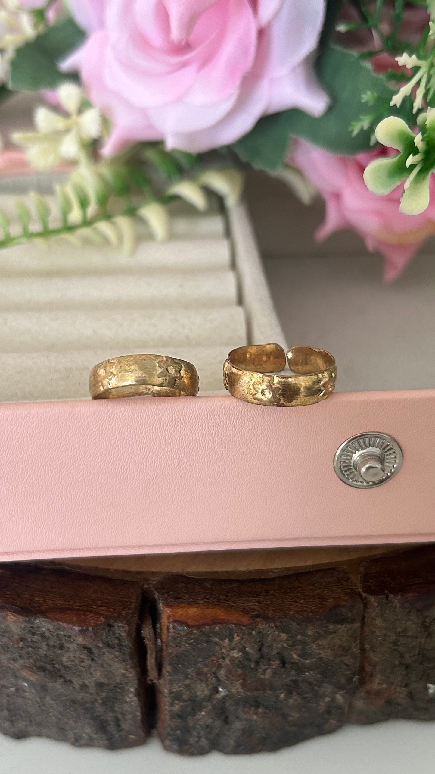 Adjustable Daily Use Panchaloham Toe Rings | Unpolished Traditional Temple Jewellery