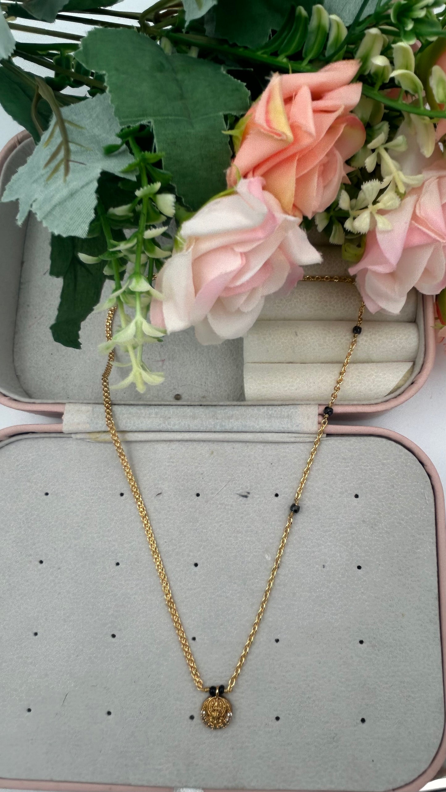 Rashmika Mandanna Inspired Minimal Black Beads Necklace 💛 | Elegant and minimal and stylish Mangalsutra