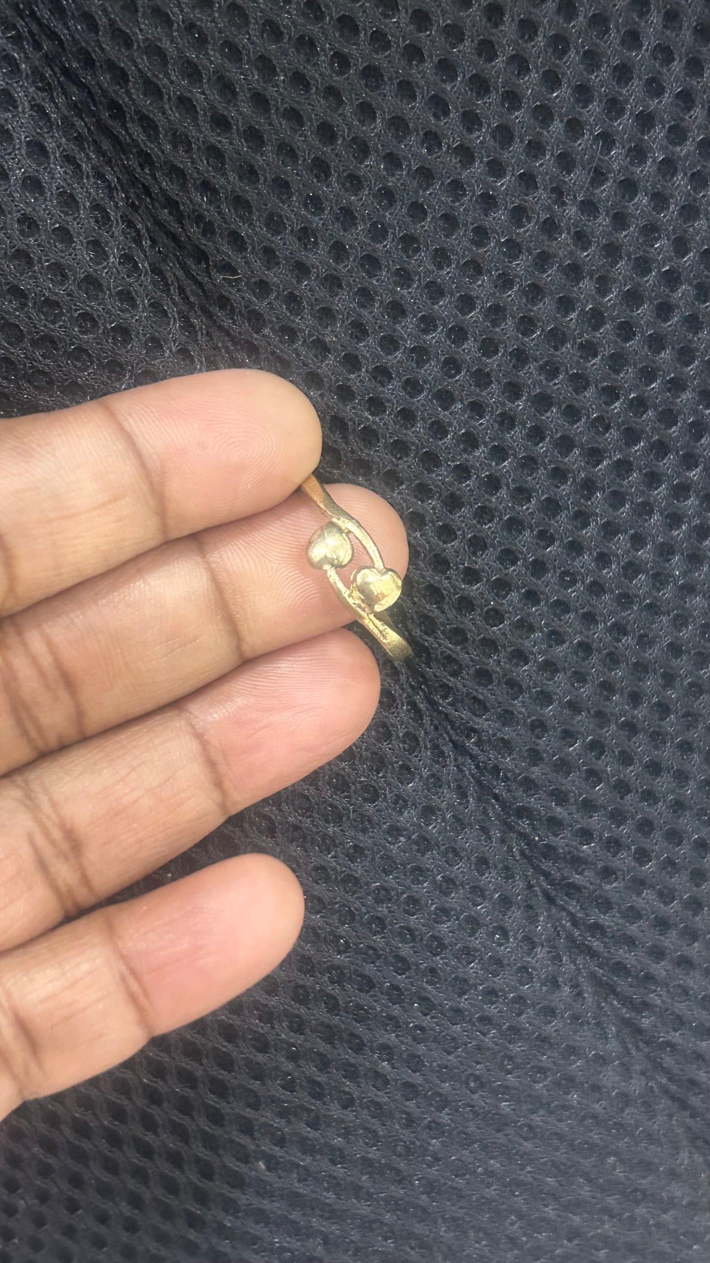 Traditional Panchaloham Dual Heart Ring – Unpolished Handmade Jewellery