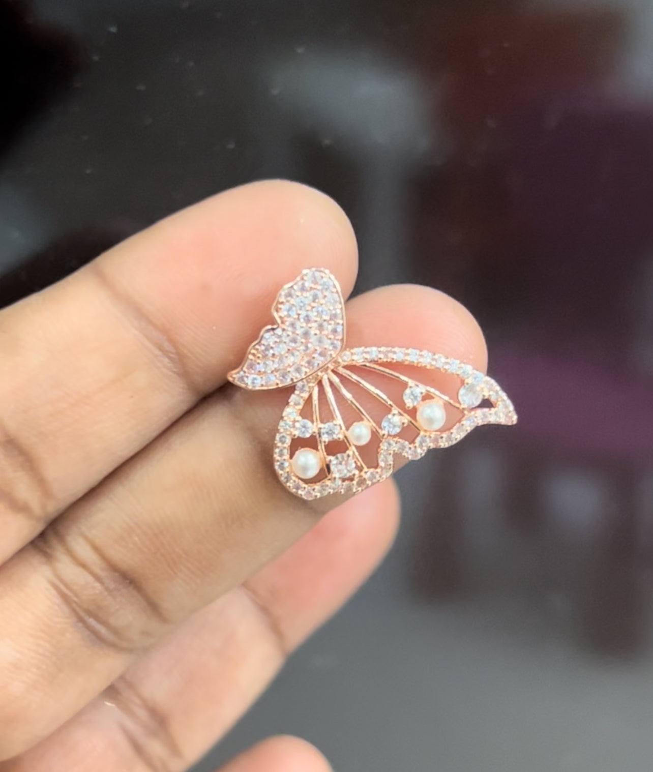 CZ 2 way use butterfly stud