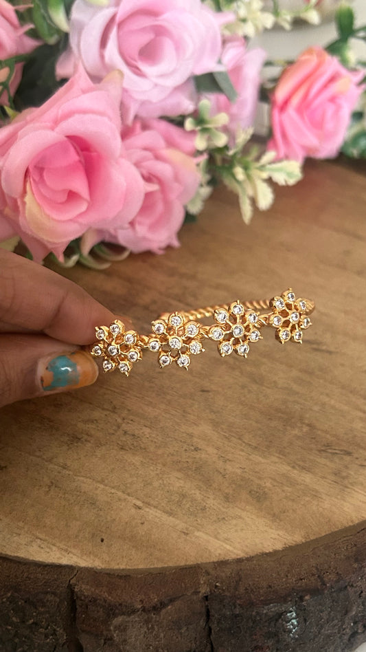 ✨ Panchaloham Polished Floral Adjustable Kada – For women  Traditional Bracelet