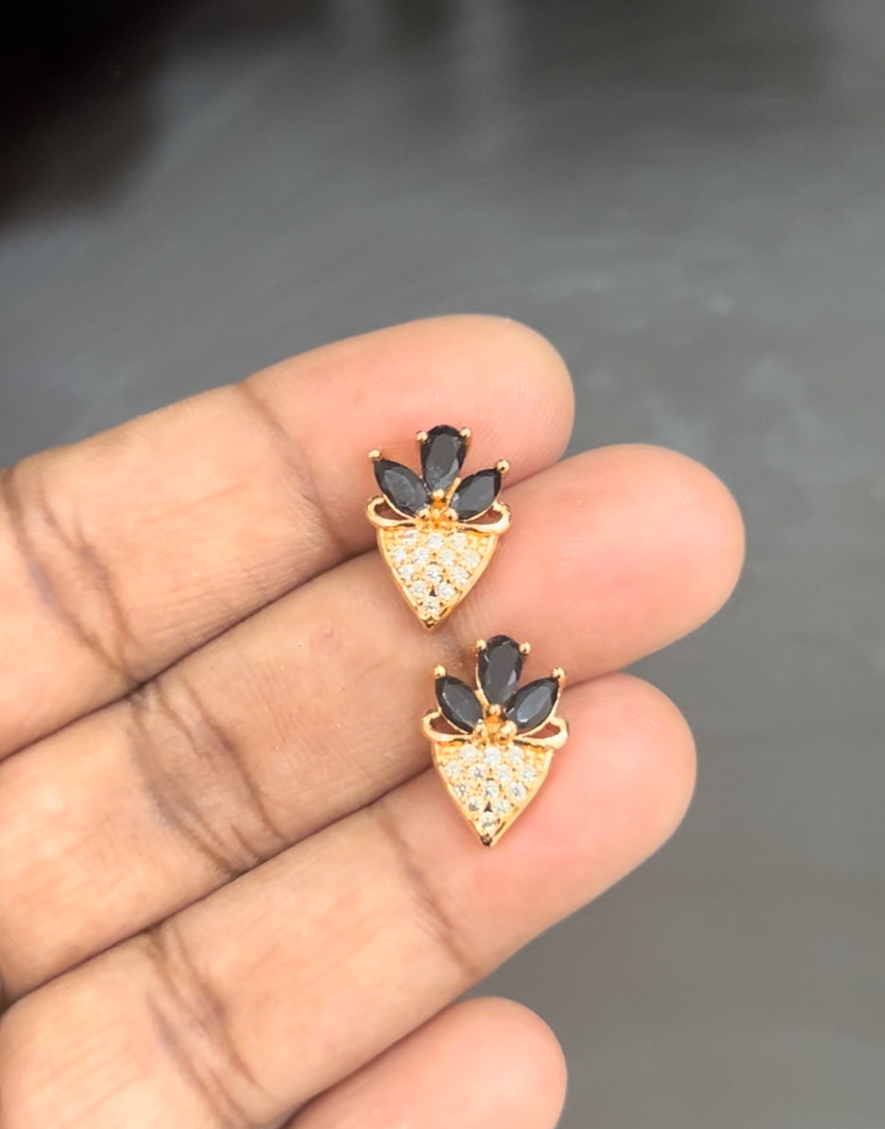 CZ coneshape studs in colour