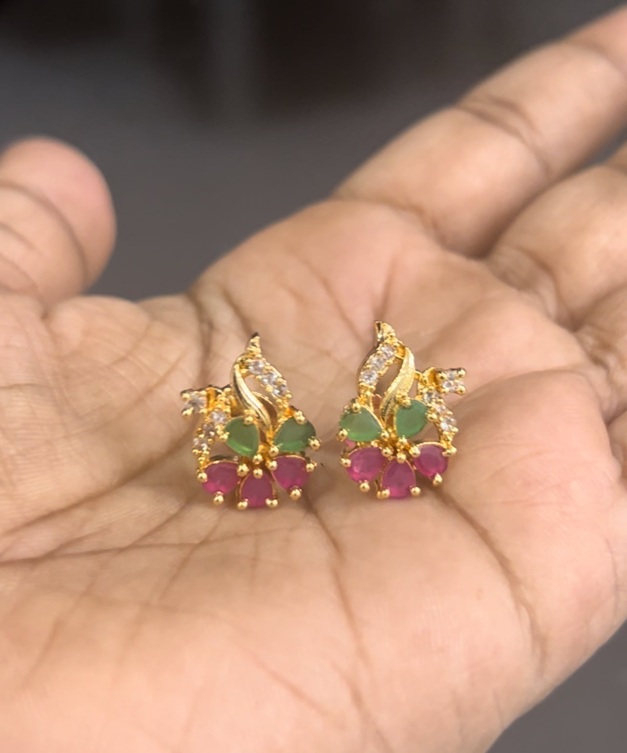 Peacock screwback studs