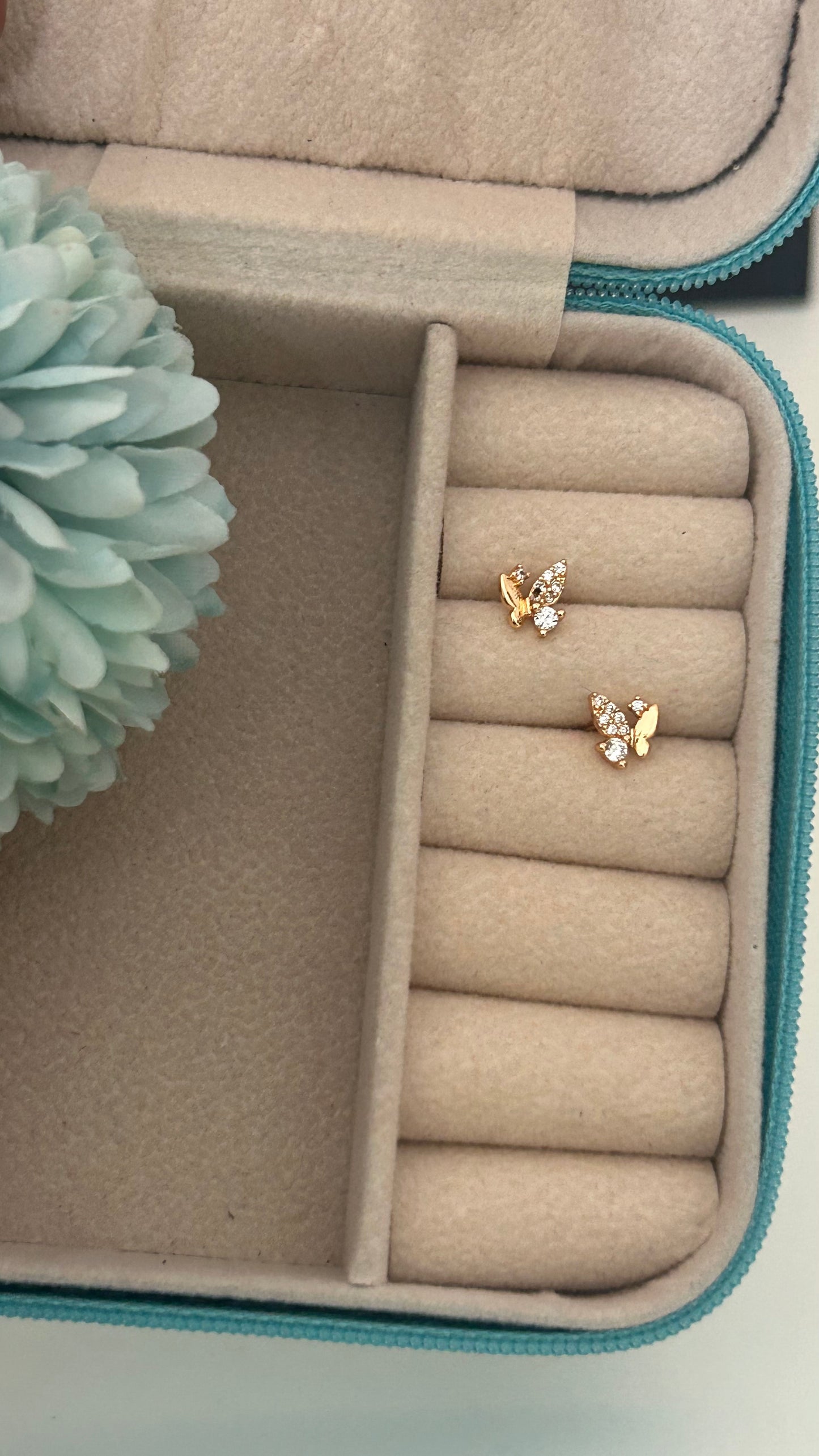 CZ small butterfly stud