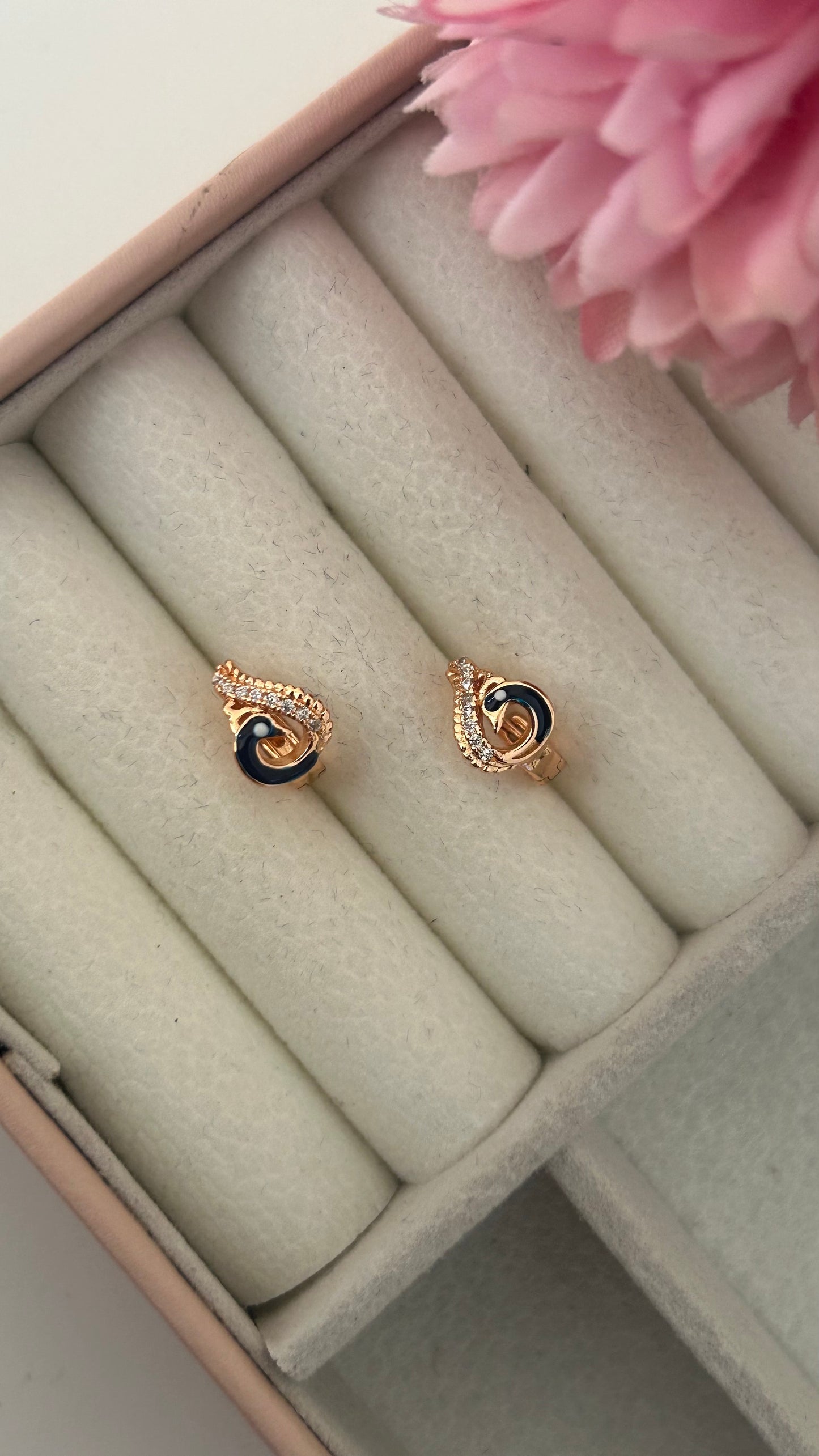 CZ peacock Bali earrings