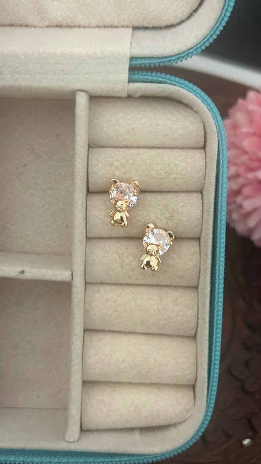 Cz cute teddy studs