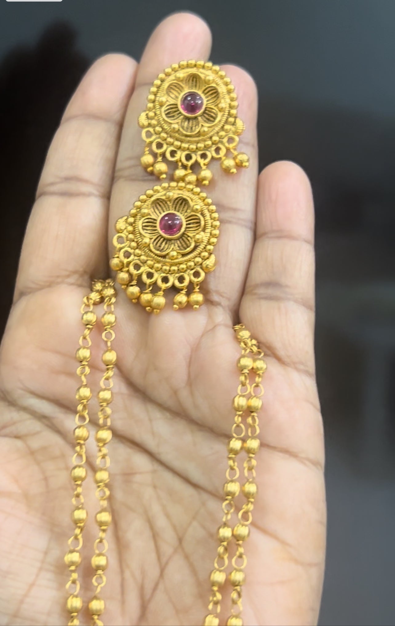 Lakshmi Devi locket chain with earrings