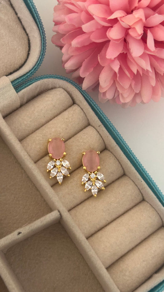 Peach earrings with pushback