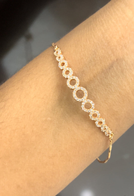 CZ round shape adjustable bracelet