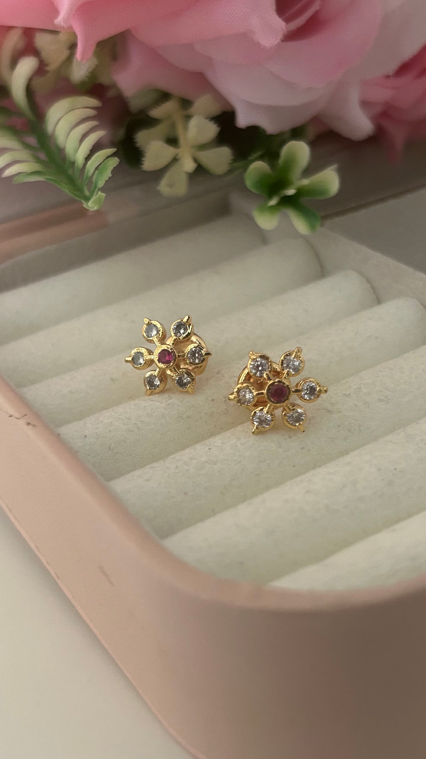 Panchaloham flower earrings