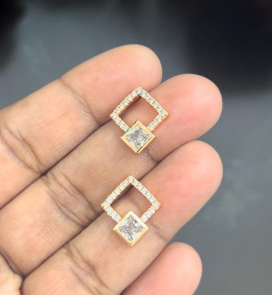 CZ diamond shape stud