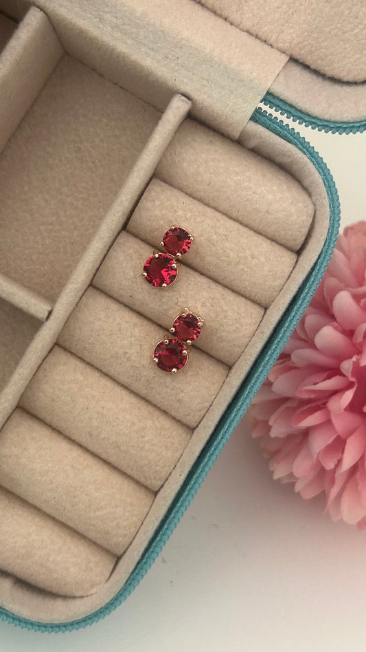 CZ red stone stud