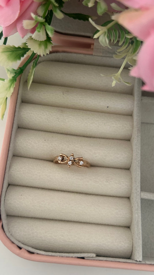 Panchaloham Bow Design Ring – Graceful Sparkle in Sacred Metal