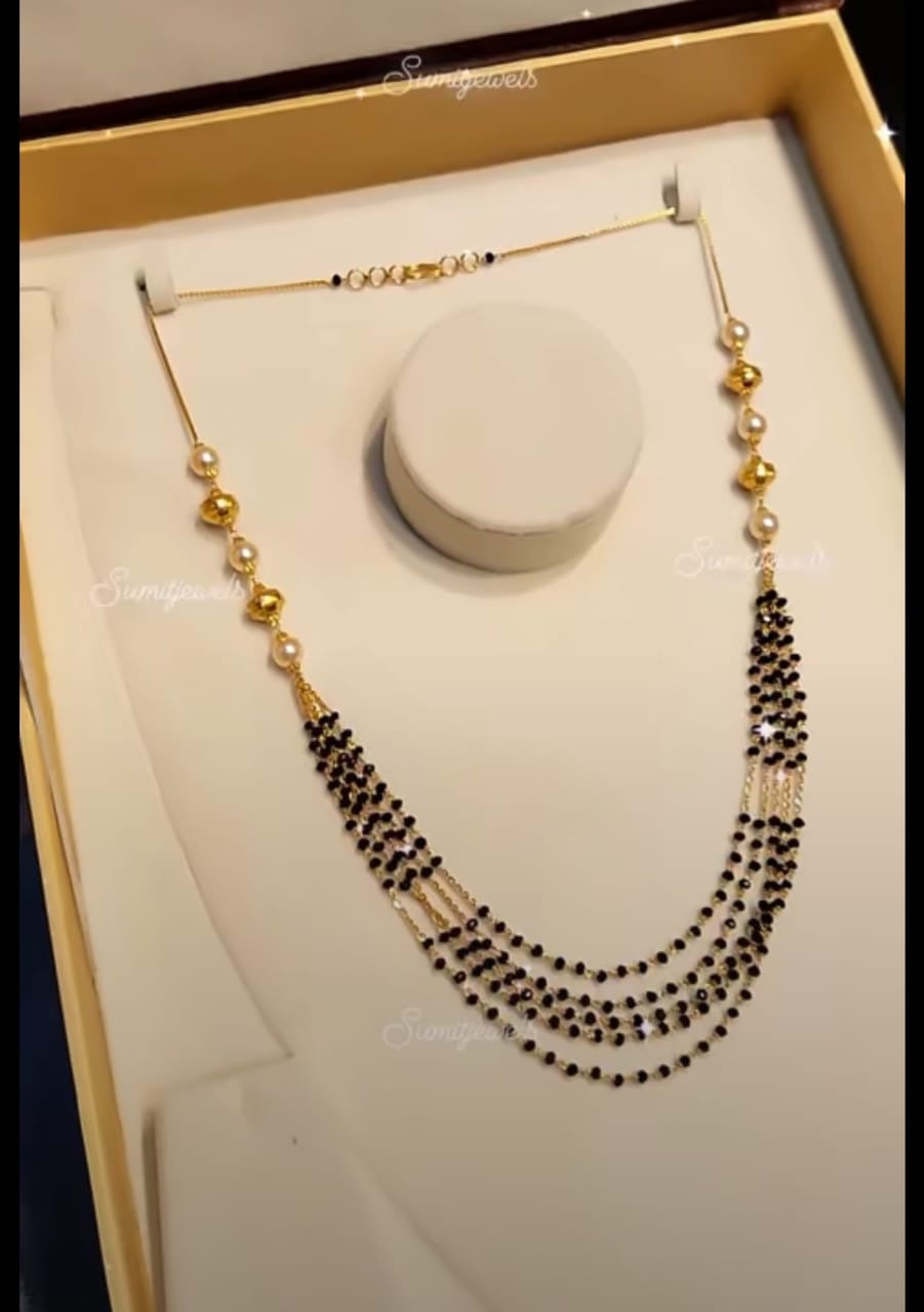 Premium Black Beads Layered Fusion Mangalsutra
