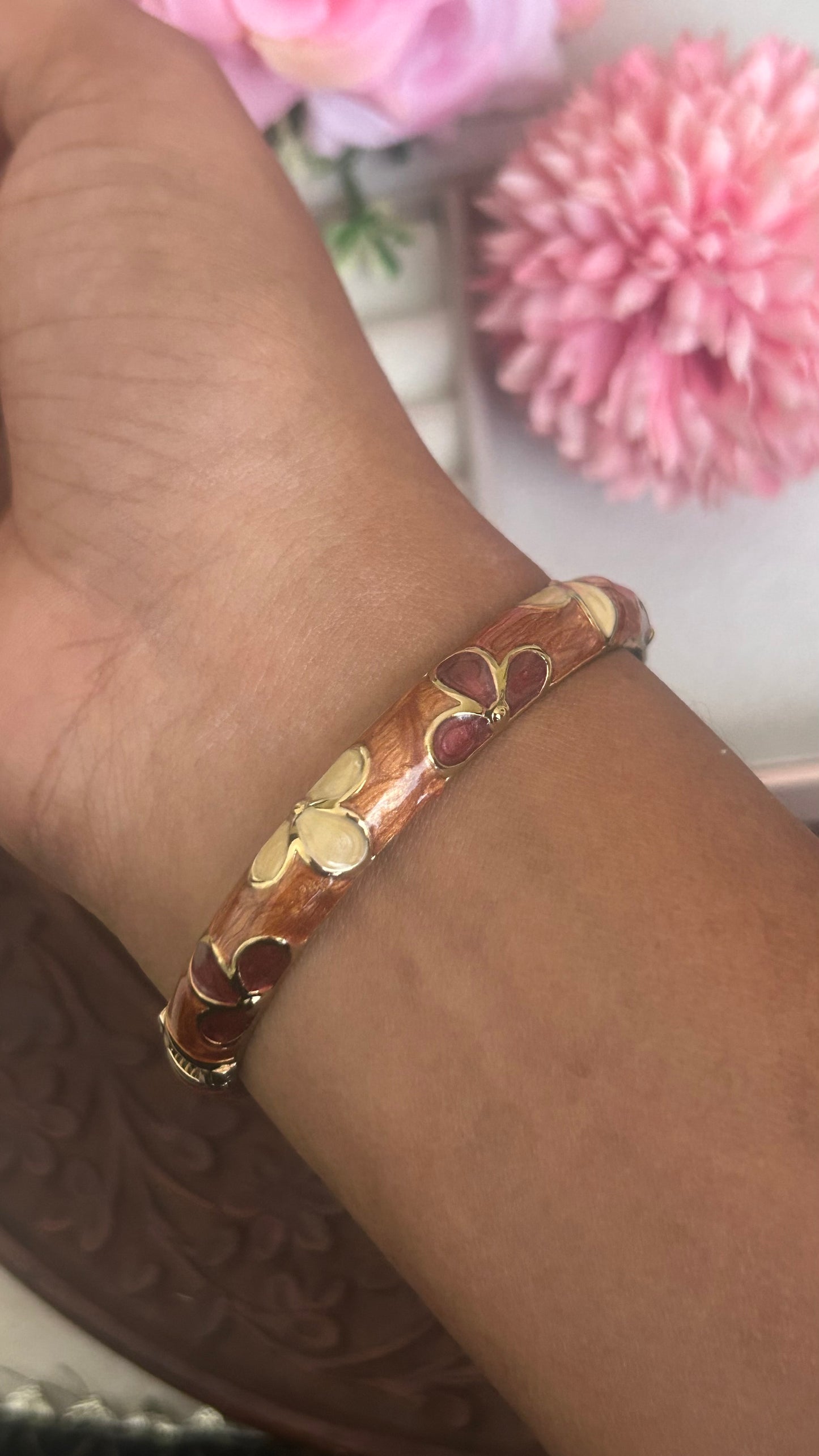 Crimson blossom enamel kada ll openable kada