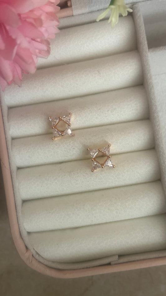 CZ 4 stone diamond stud