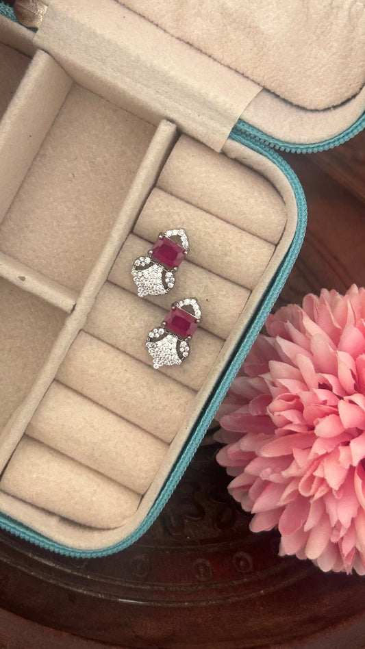 Red stone studs