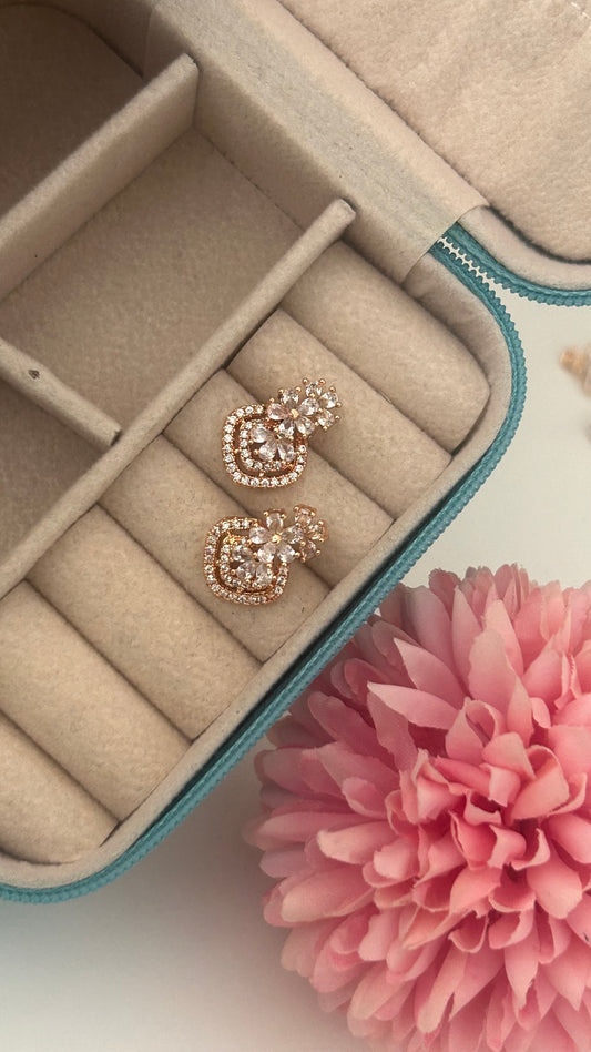 CZ fancy white stone ear rings