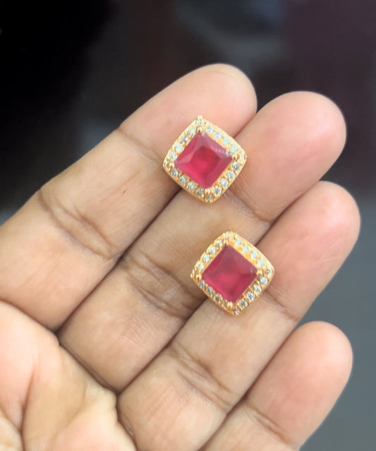 CZ rectangle shape studs