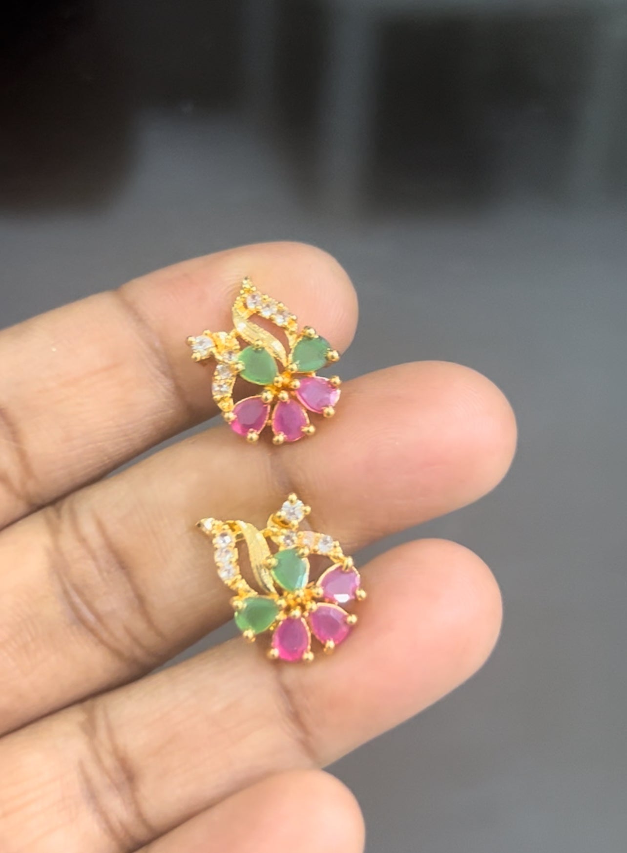 Peacock screwback studs