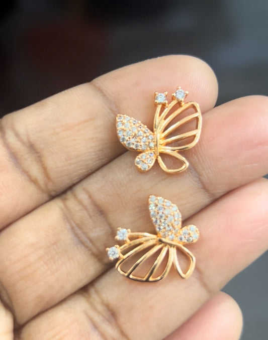 CZ fancy butterfly stud