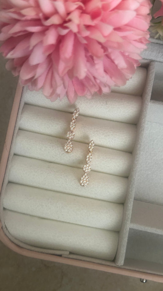 CZ long stud with full stones