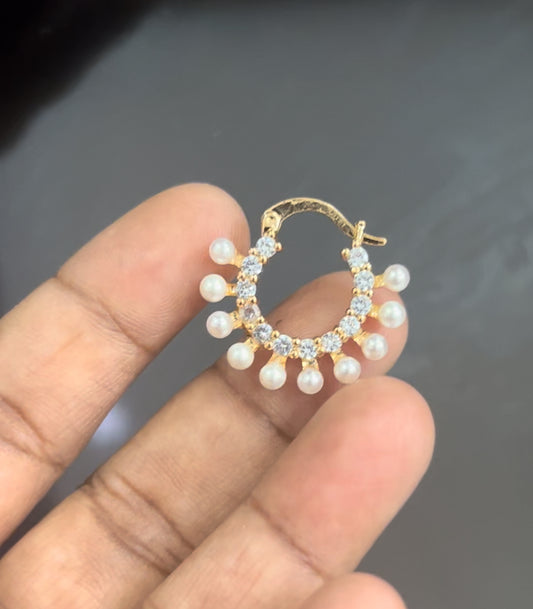 CZ fancy Bali with pearls