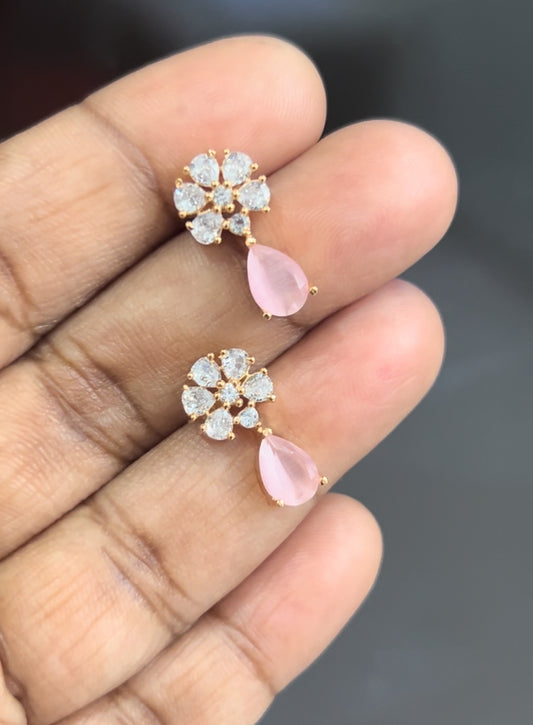 CZ flower studs