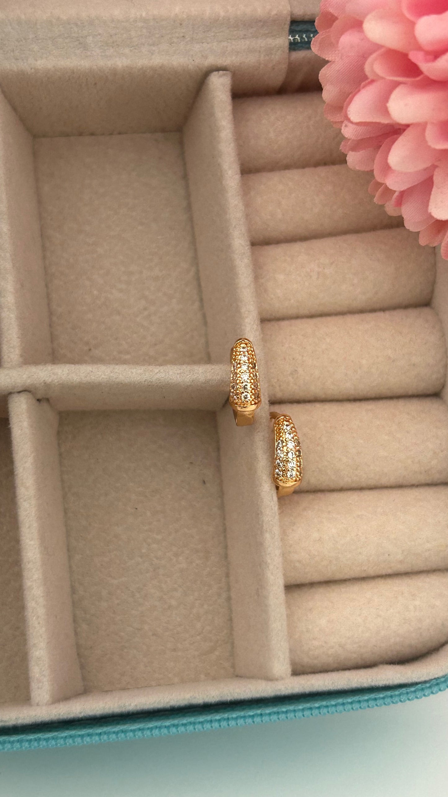 CZ small Bali earrings