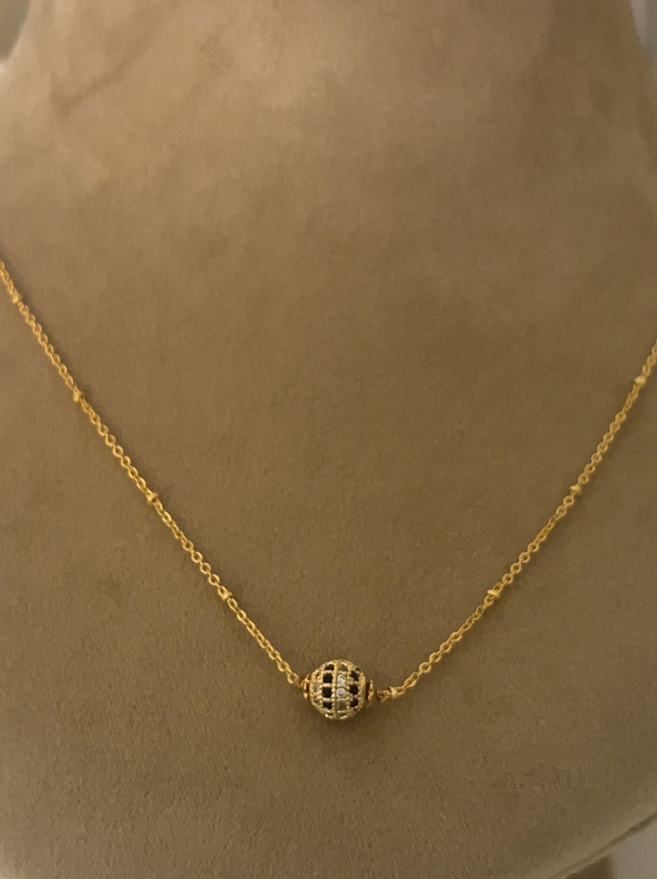 Micro gold platedChain with ad ball in 18 inches