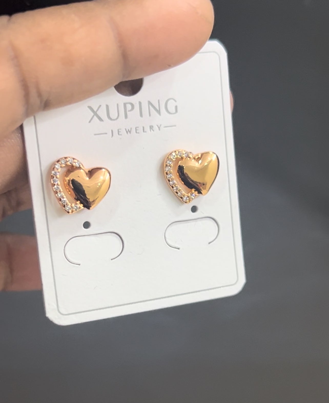 Heart shape stud with stones