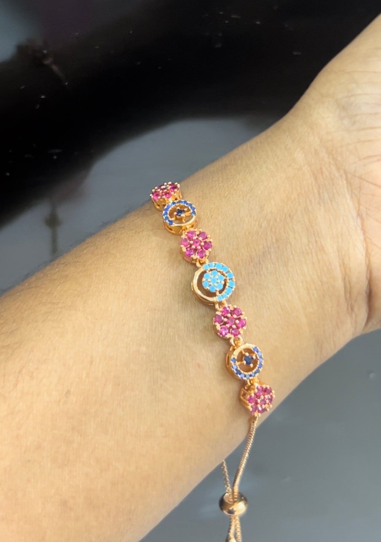 CZ bracelet in multicolour