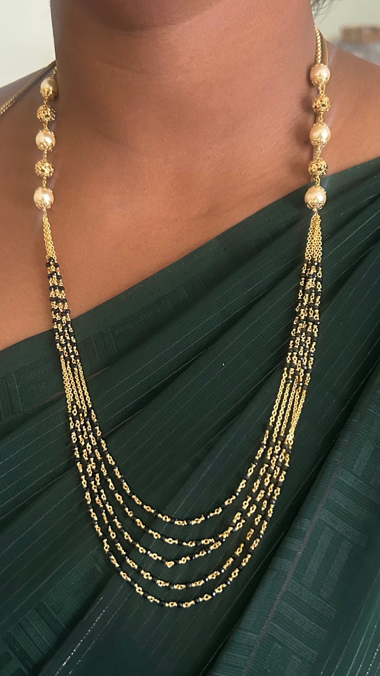 Premium Black Beads Layered Fusion Mangalsutra