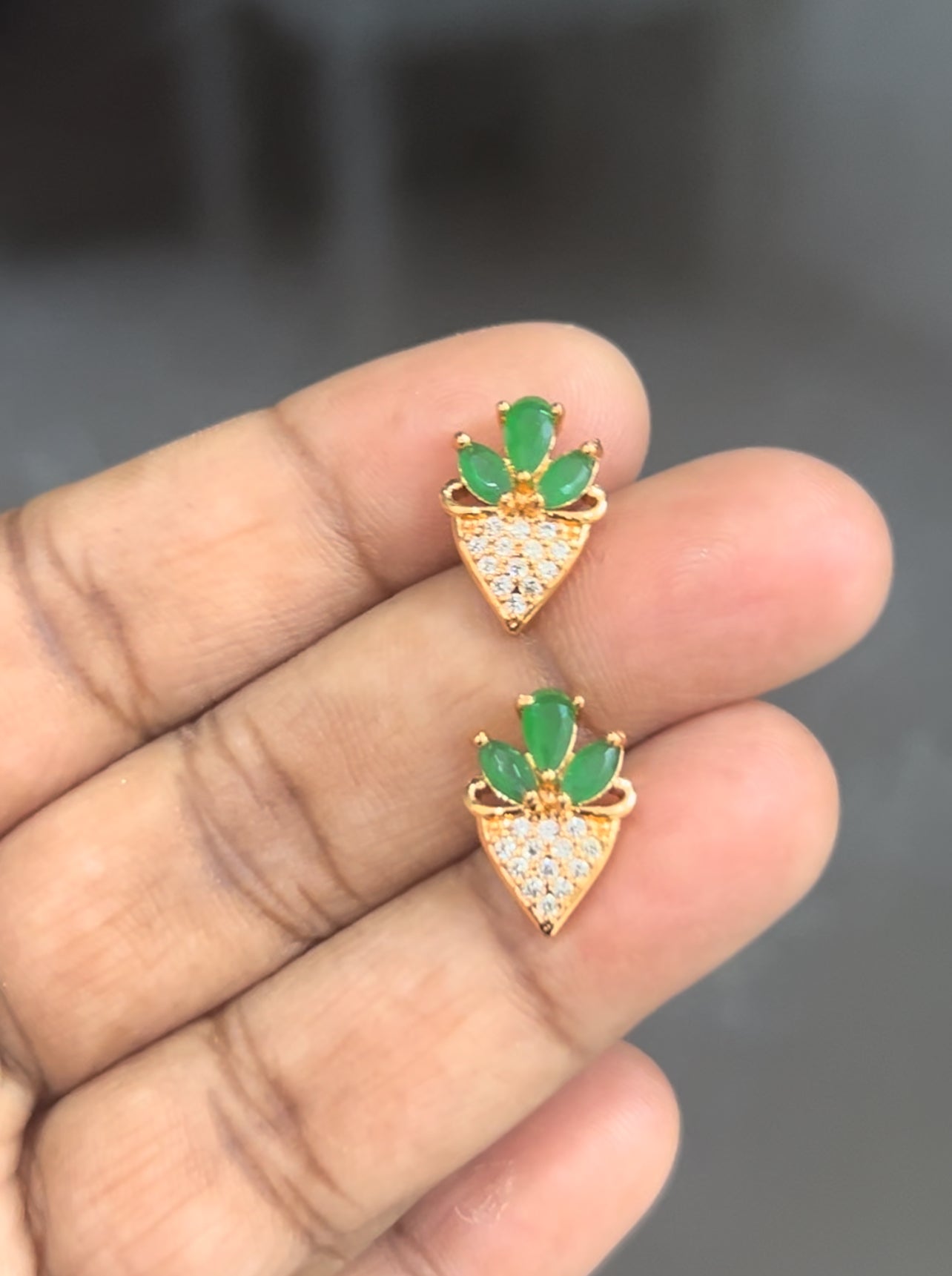 CZ coneshape studs in colour