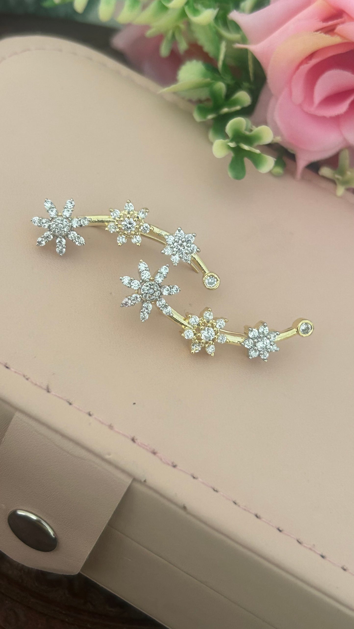 Flower ear cuffs ll party wear collection